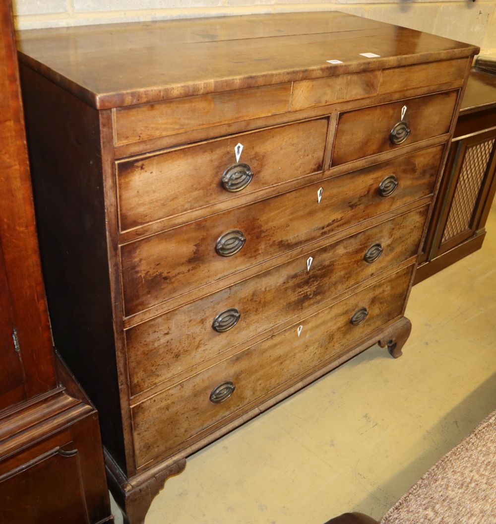 A George IV mahogany five drawer chest, W.112cm, D.53cm, H.112cm